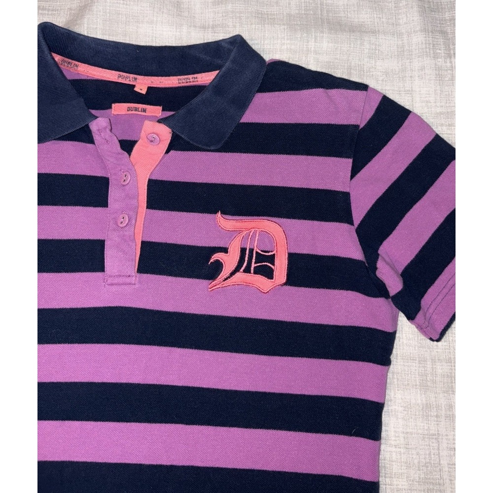 Dublin Equestrian Women's Riding Polo Striped Small Schooling Lessons Pink Navy